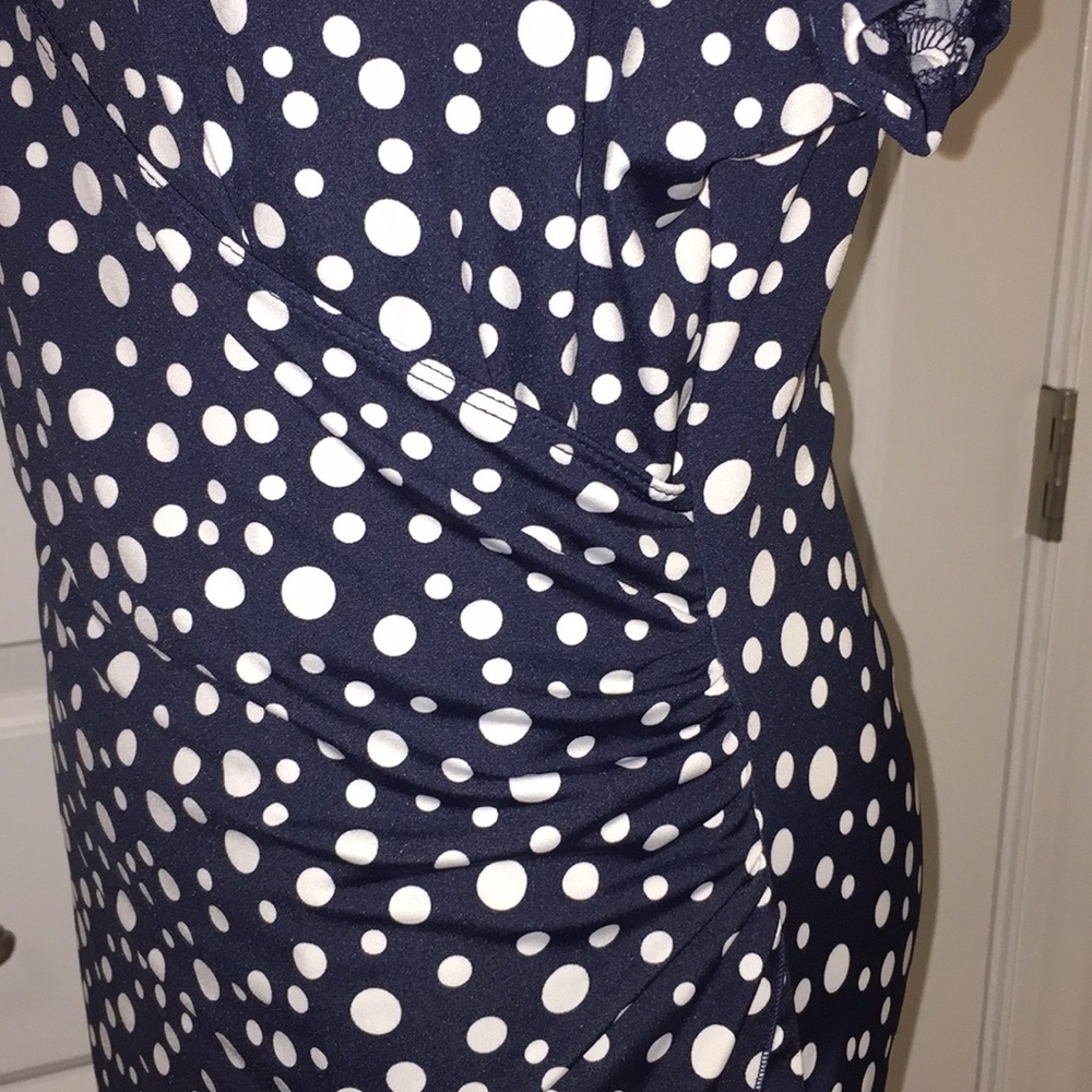 🆕NWT Notations Petite Polka Dot Faux wrap dress - Picture 5 of 8